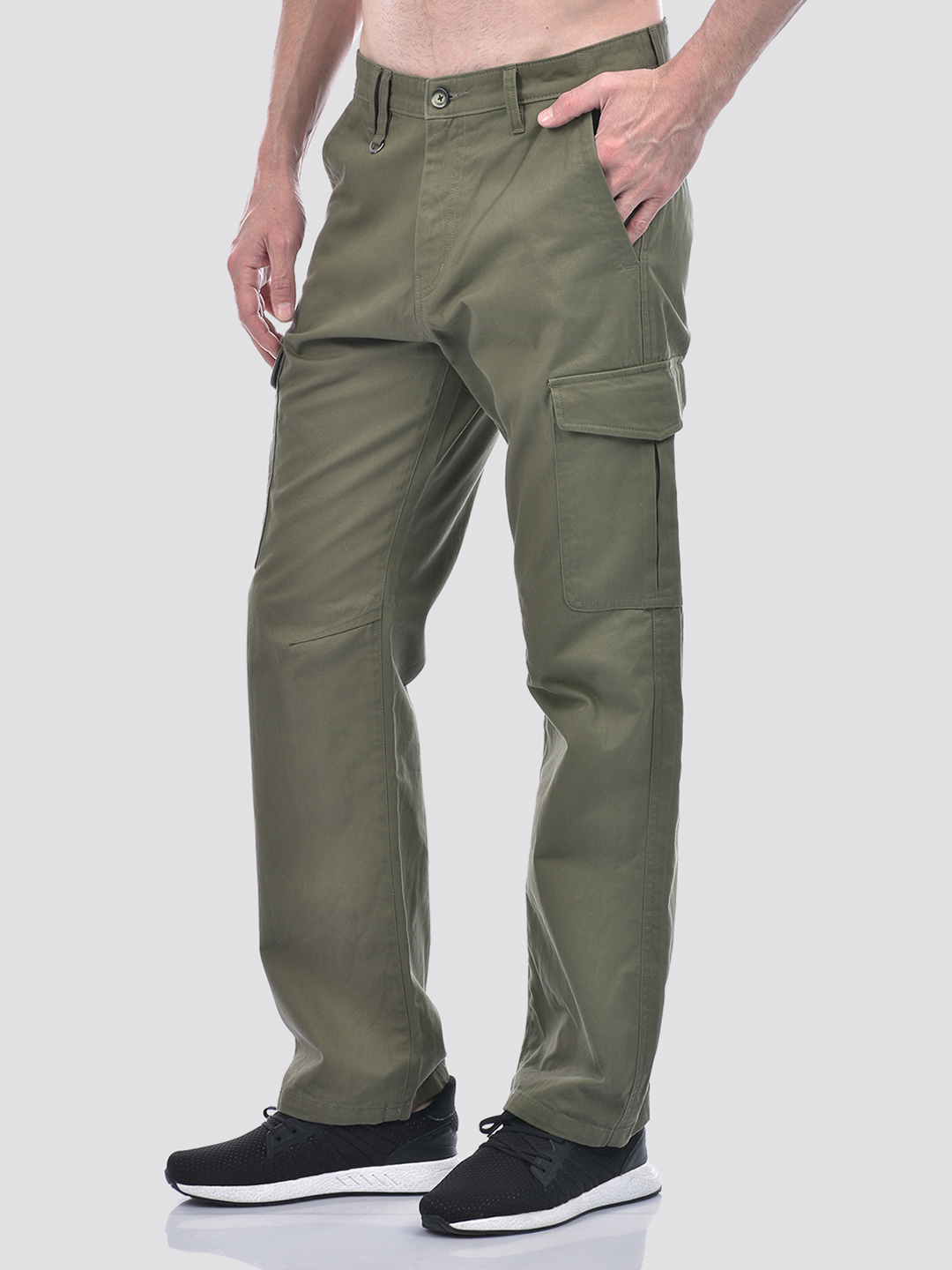 Numero Uno Men Green Cargo Trousers